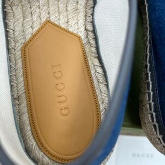 Gucci men's Denim and Gray interlocking G Espadrilles size 8 - Picture 3 of 15